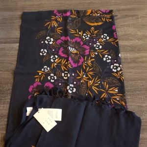 NEW! Navy Floral Print Oblong Scarf